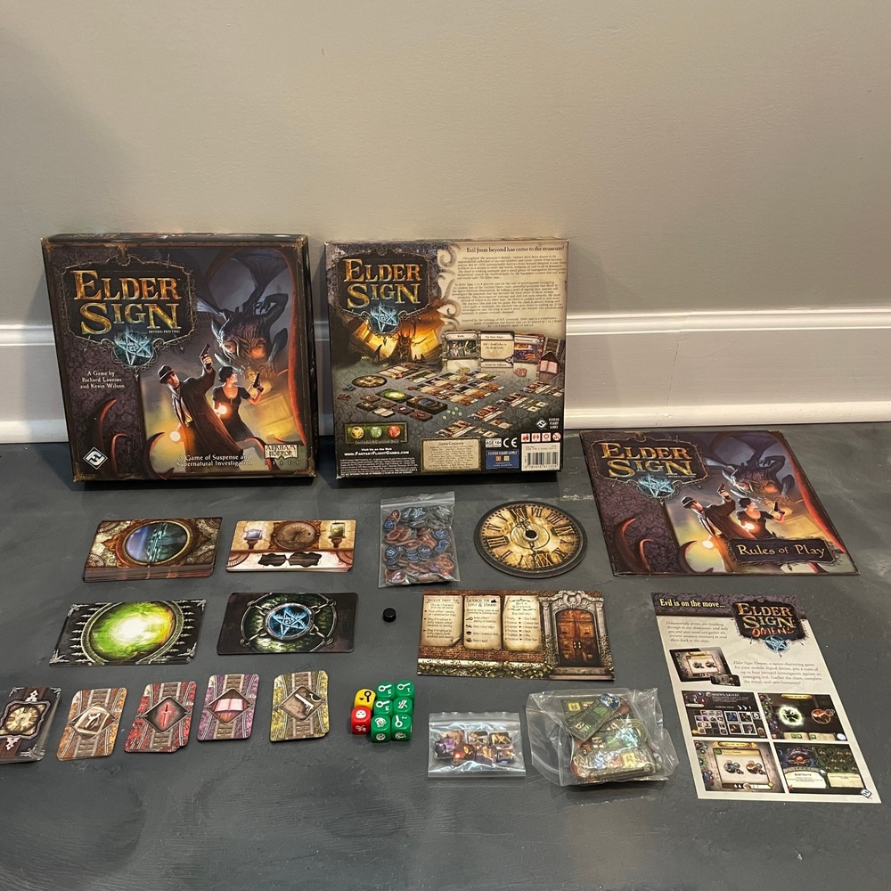Elder Sign Board Game Fantasy Flight Games Arkham Horror Files Complete